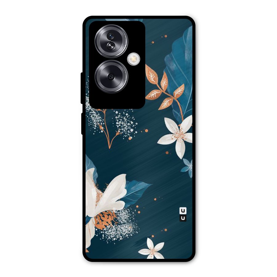 Royal Floral Metal Back Case for Oppo A79 5G