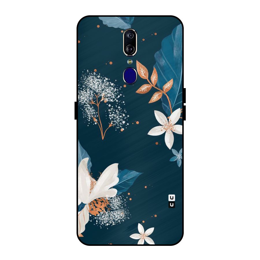 Royal Floral Metal Back Case for Oppo F11