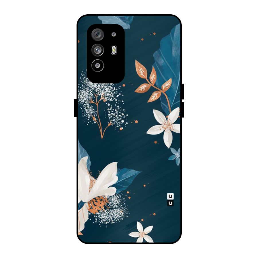 Royal Floral Metal Back Case for Oppo F19 Pro Plus 5G