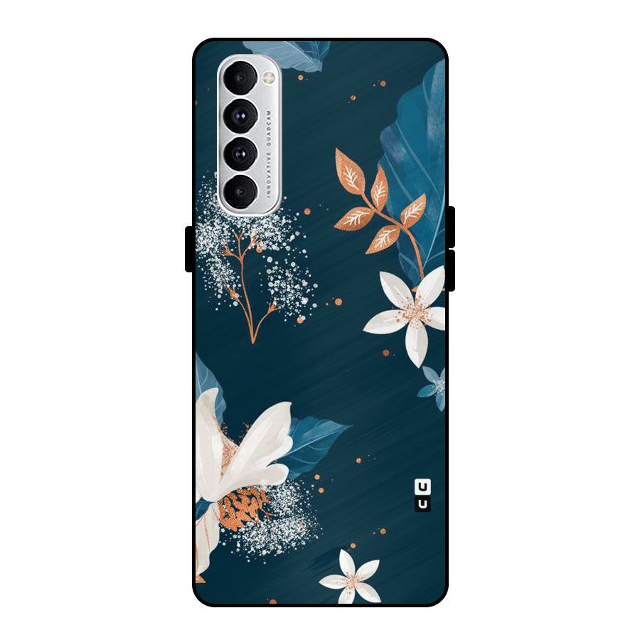 Royal Floral Metal Back Case for Oppo Reno4 Pro