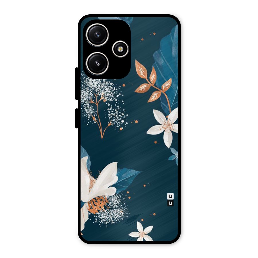 Royal Floral Metal Back Case for Poco M6 Pro