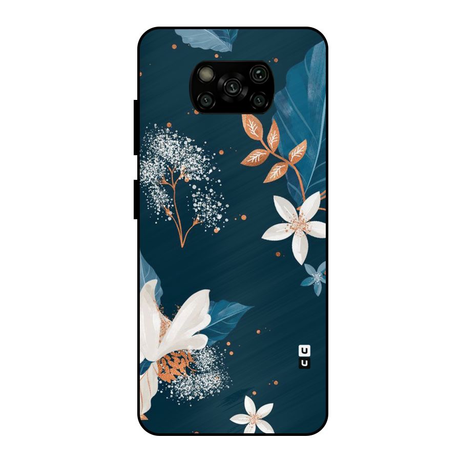 Royal Floral Metal Back Case for Poco X3