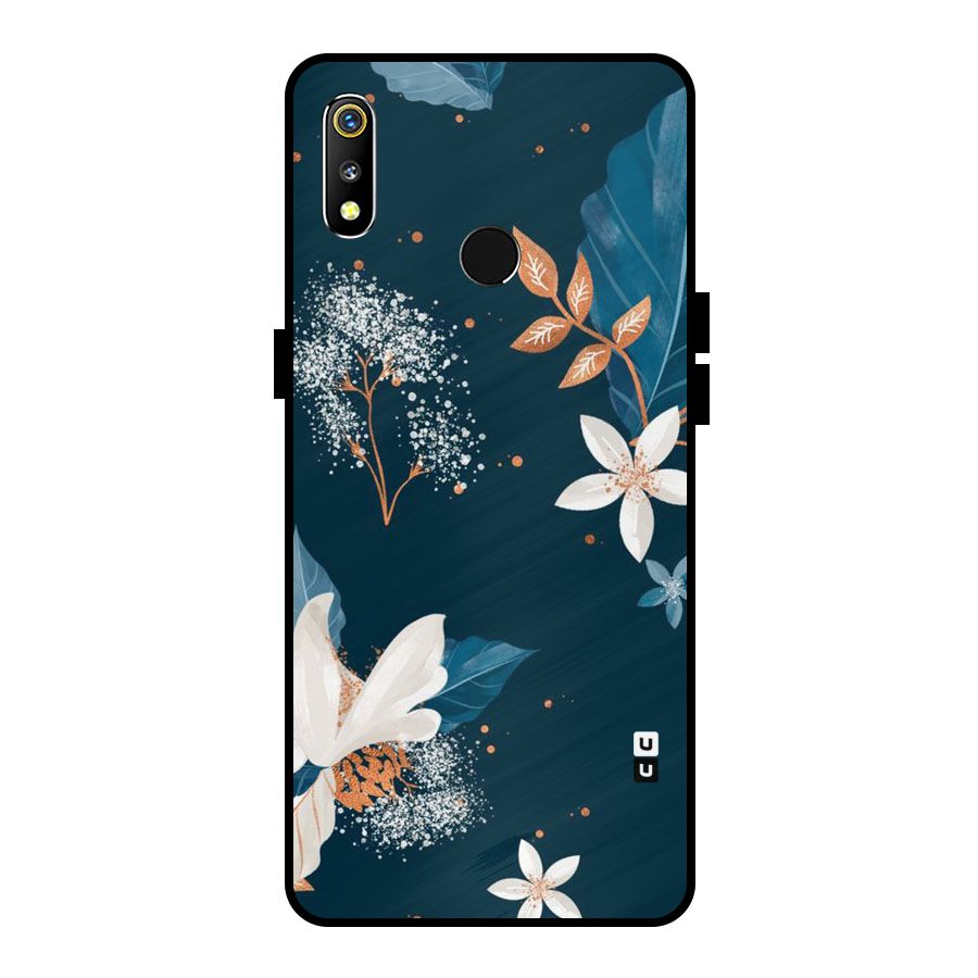 Royal Floral Metal Back Case for Realme 3