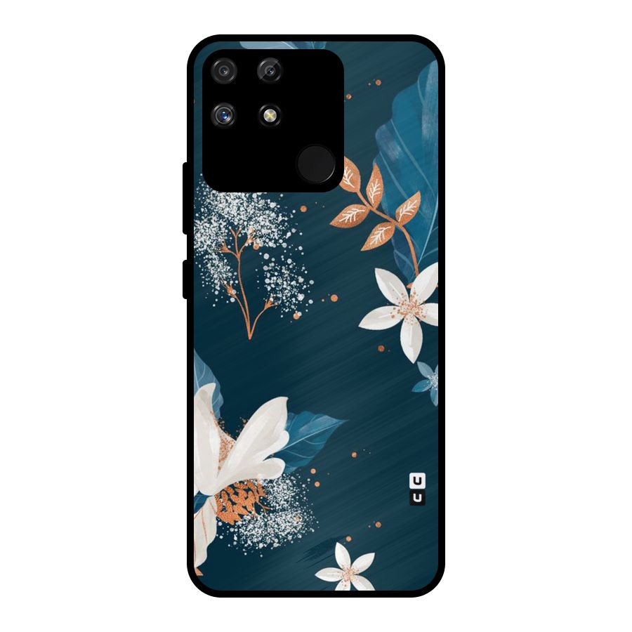 Royal Floral Metal Back Case for Realme Narzo 50A