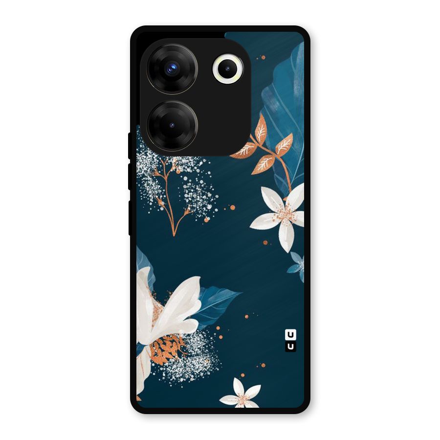 Royal Floral Metal Back Case for Tecno Camon 20
