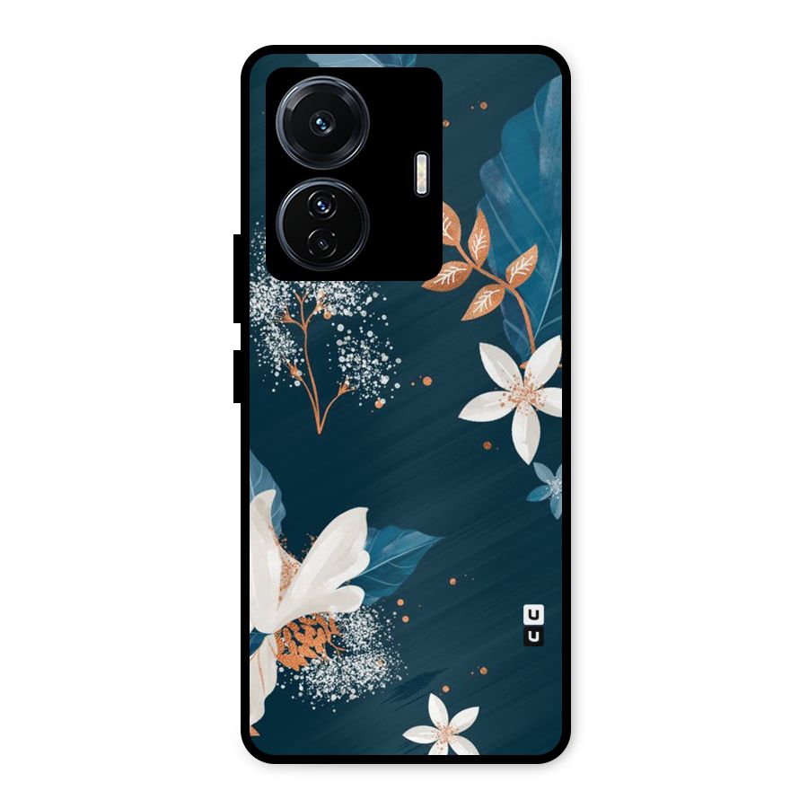 Royal Floral Metal Back Case for Vivo T1 Pro