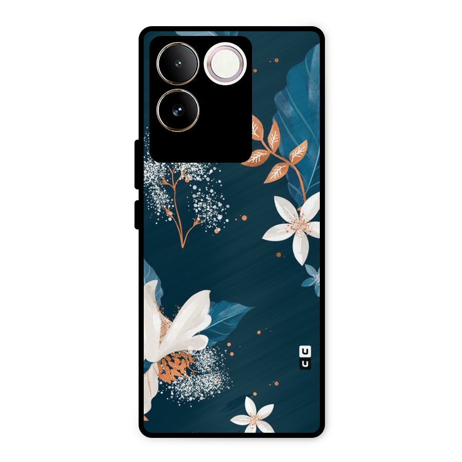 Royal Floral Metal Back Case for Vivo T2 Pro