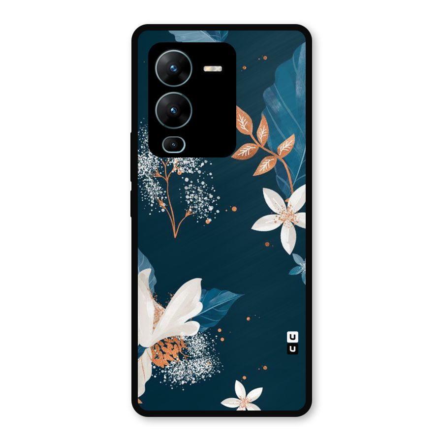 Royal Floral Metal Back Case for Vivo V25 Pro