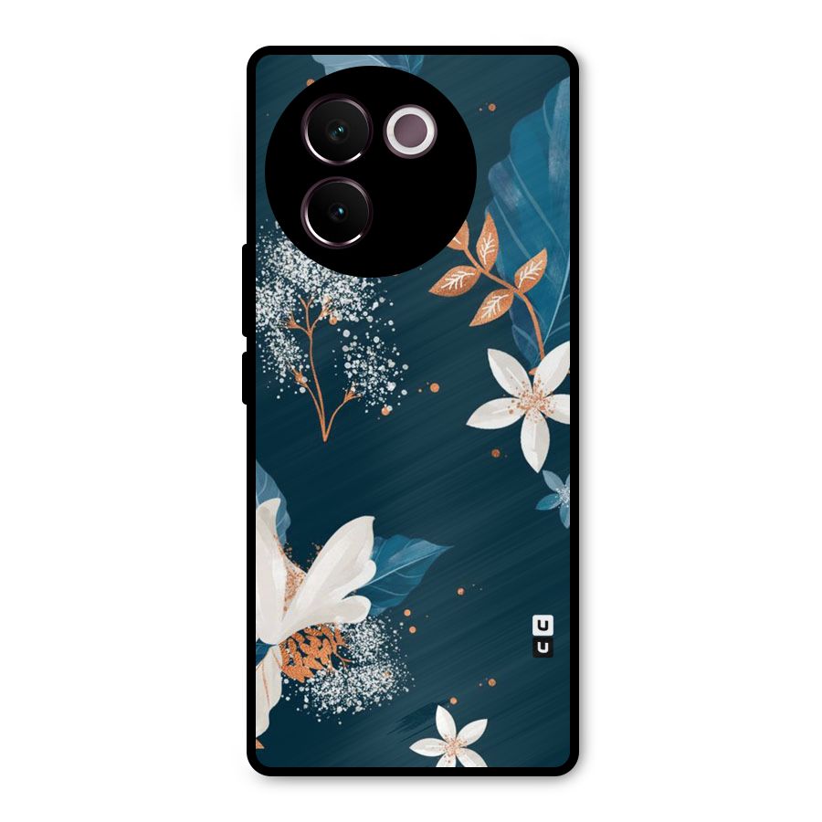 Royal Floral Metal Back Case for Vivo V30e