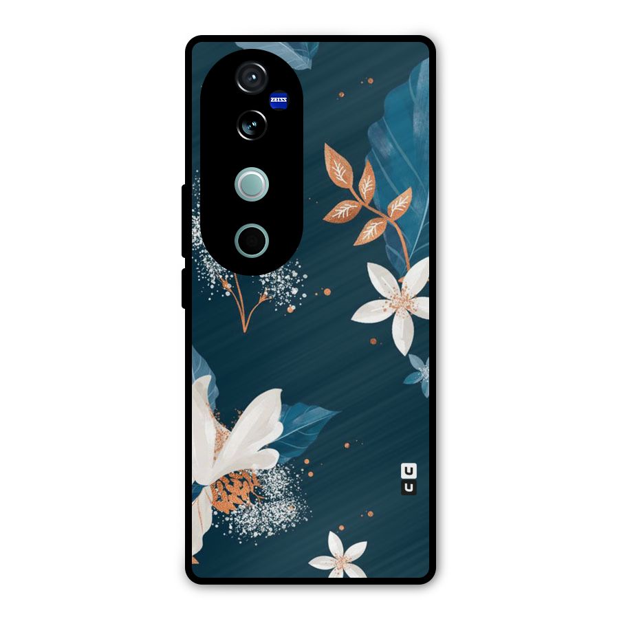 Royal Floral Metal Back Case for Vivo V40