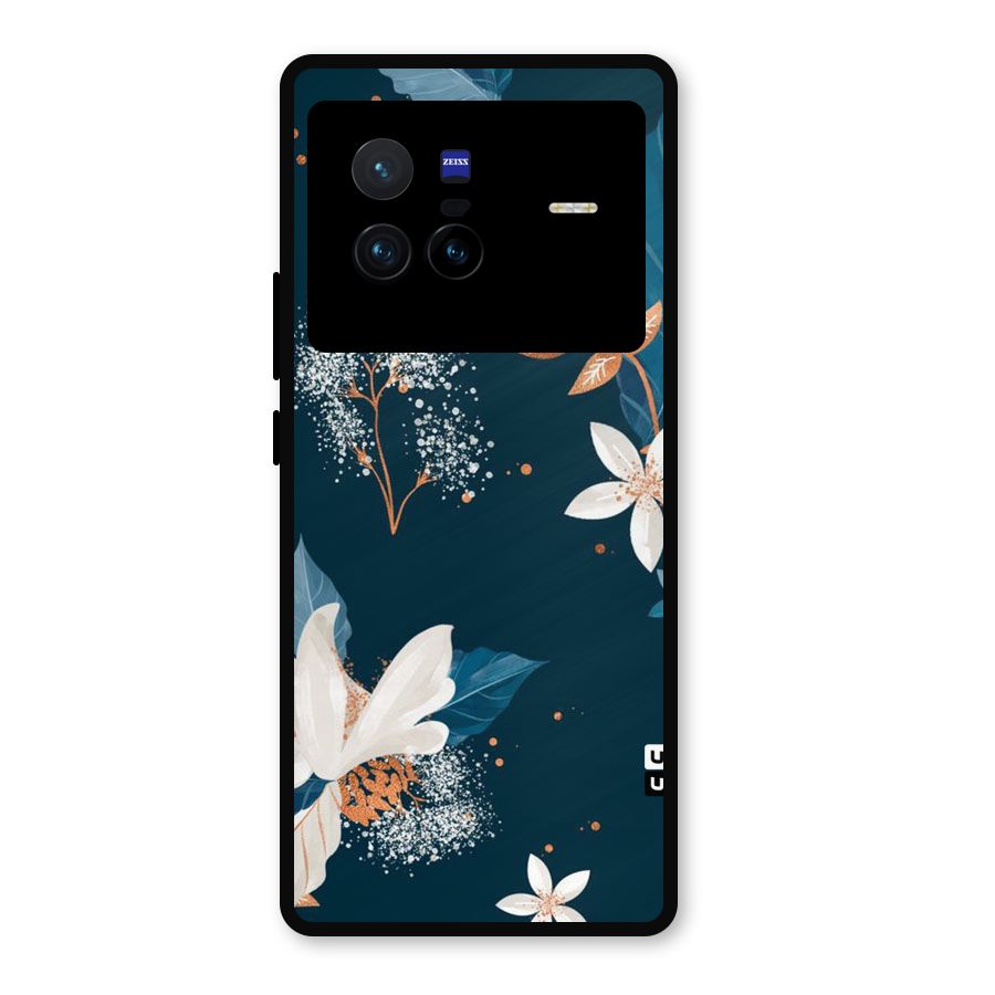 Royal Floral Metal Back Case for Vivo X80