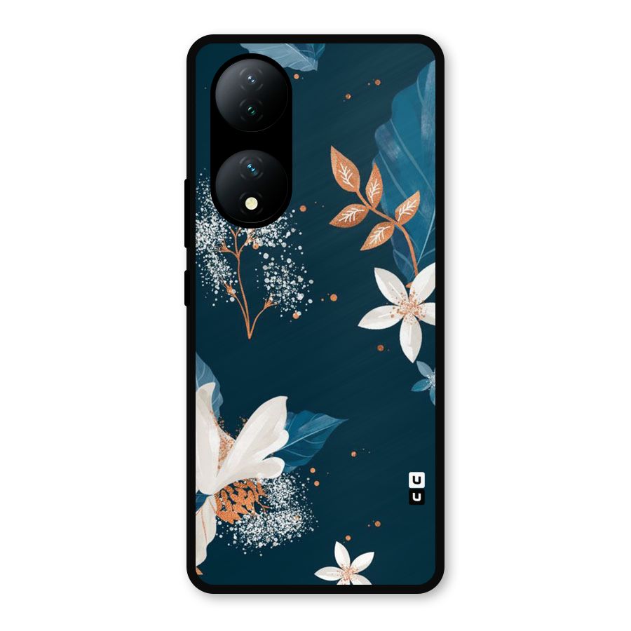 Royal Floral Metal Back Case for Vivo Y100a