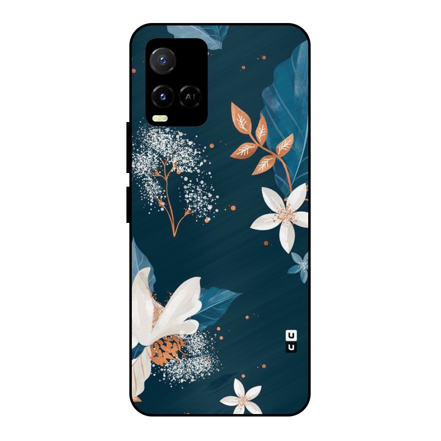 Royal Floral Metal Back Case for Vivo Y21A