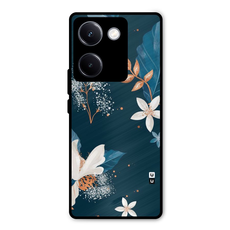 Royal Floral Metal Back Case for Vivo Y300 Plus
