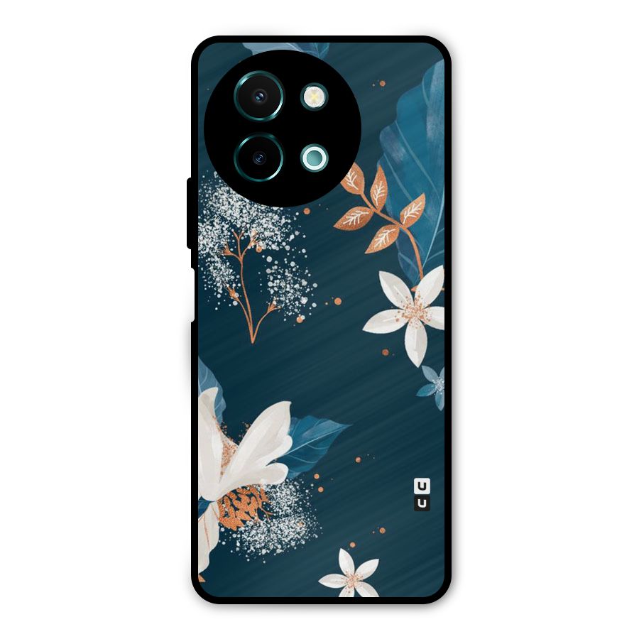 Royal Floral Metal Back Case for Vivo Y58