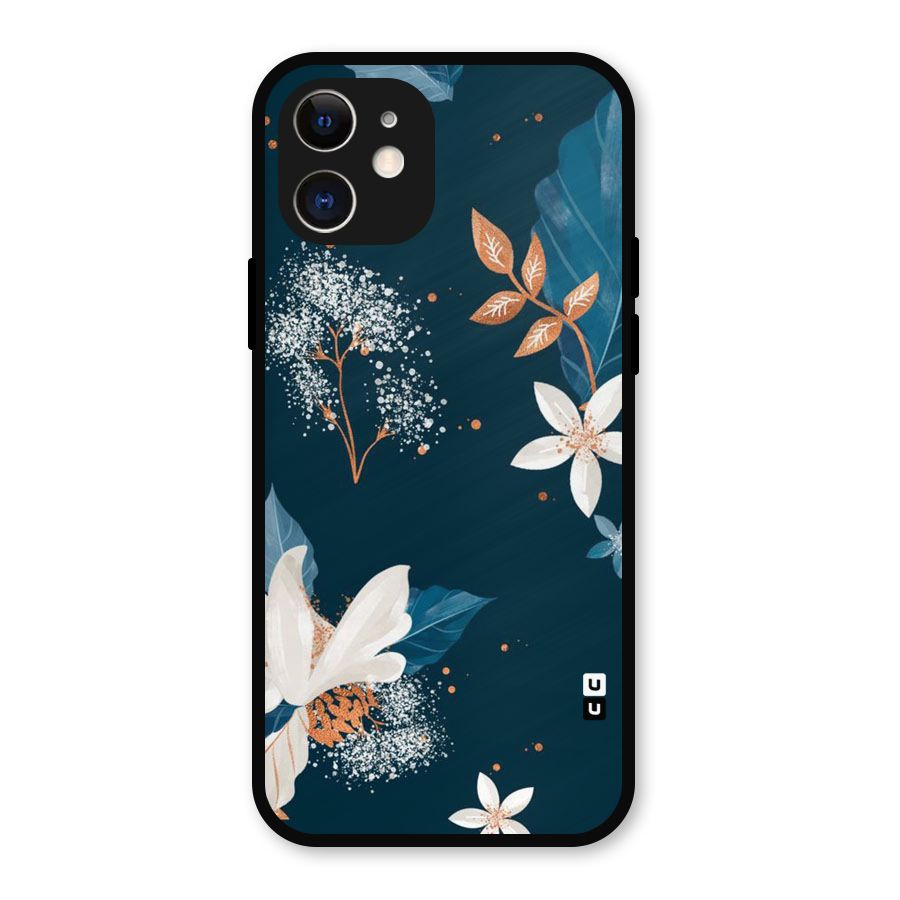 Royal Floral Metal Back Case for iPhone 12