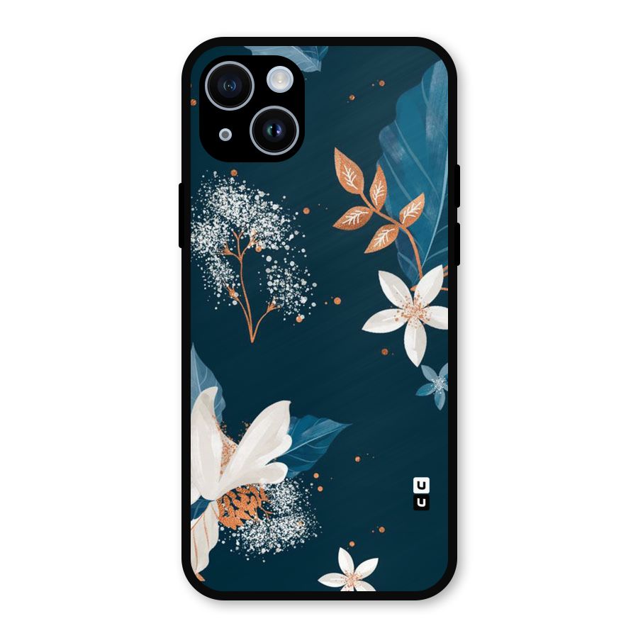 Royal Floral Metal Back Case for iPhone 14