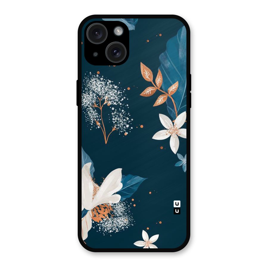 Royal Floral Metal Back Case for iPhone 15 Plus