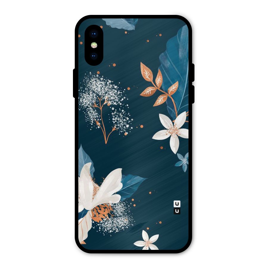 Royal Floral Metal Back Case for iPhone X