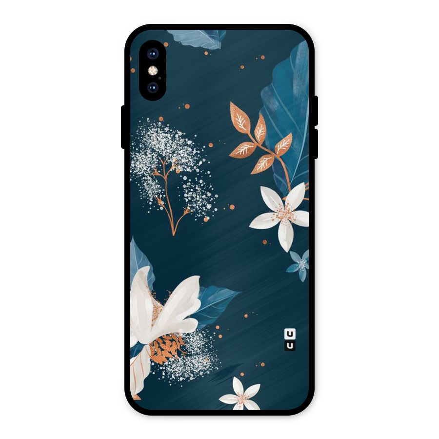 Royal Floral Metal Back Case for iPhone XS Max