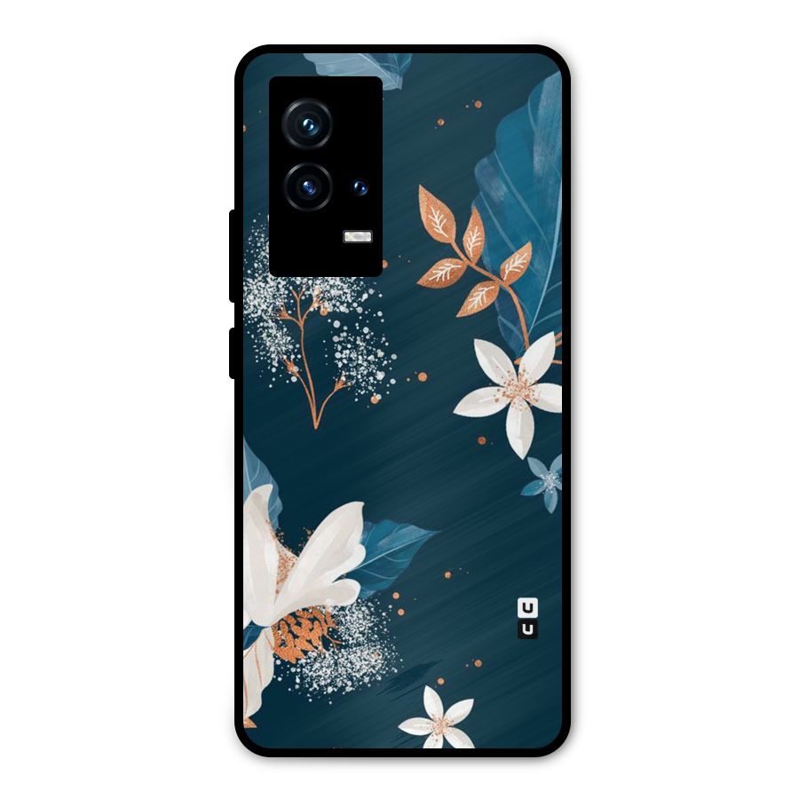 Royal Floral Metal Back Case for iQOO 9 5G