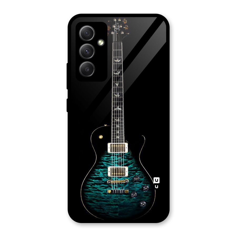 Royal Green Guitar Glass Back Case for Galaxy A34