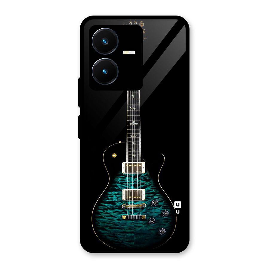 Royal Green Guitar Glass Back Case for Vivo Y22s