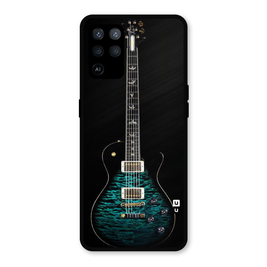 Royal Green Guitar Metal Back Case for Oppo F19 Pro
