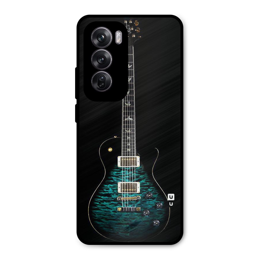Royal Green Guitar Metal Back Case for Oppo Reno12 Pro