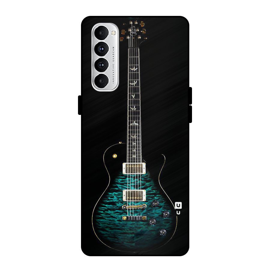 Royal Green Guitar Metal Back Case for Oppo Reno4 Pro