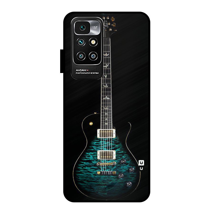 Royal Green Guitar Metal Back Case for Redmi 10 Prime