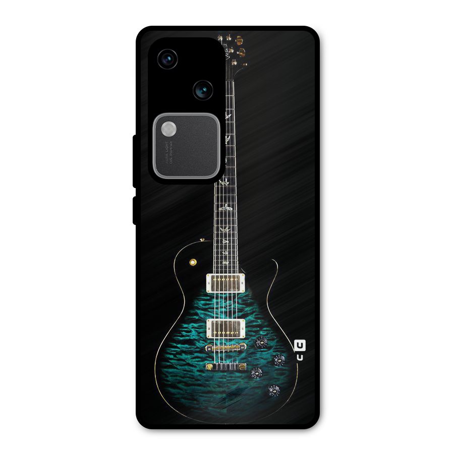 Royal Green Guitar Metal Back Case for Vivo V30 Pro