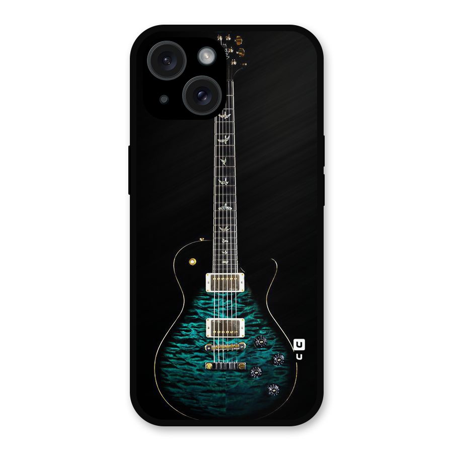 Royal Green Guitar Metal Back Case for iPhone 15