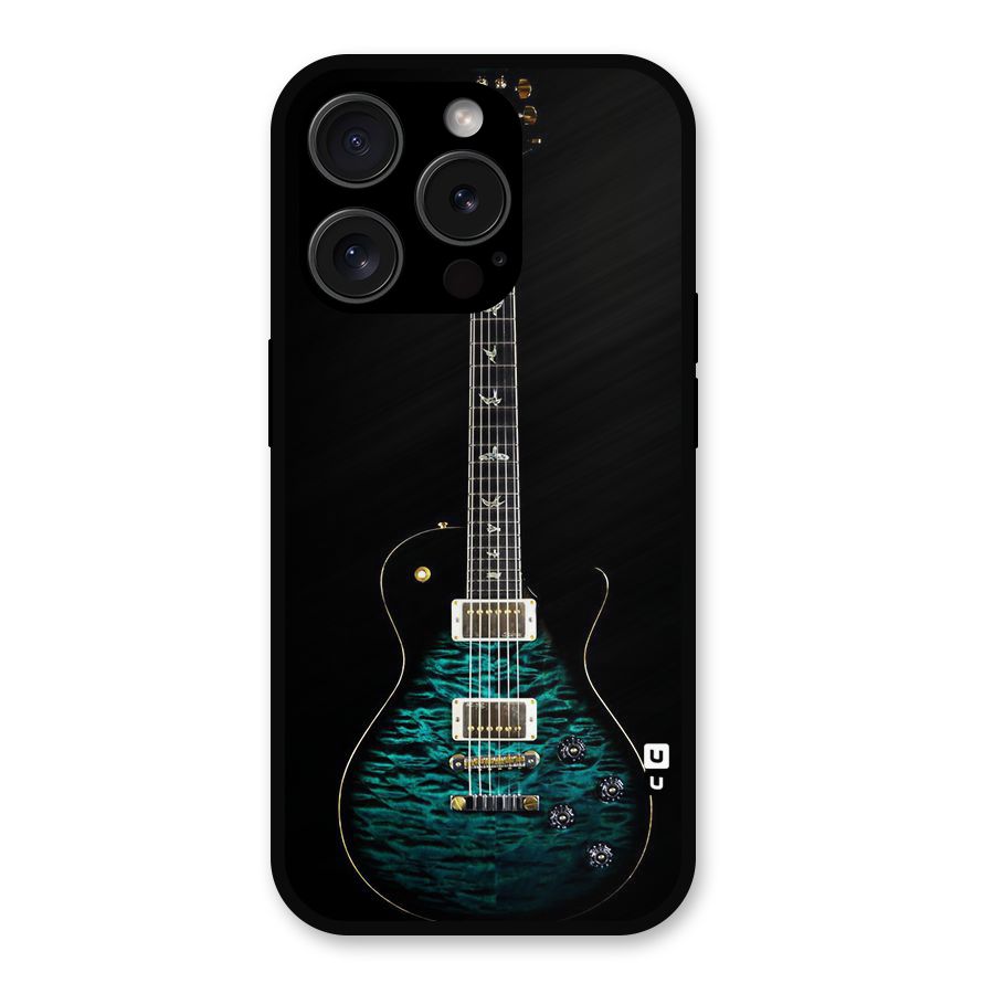 Royal Green Guitar Metal Back Case for iPhone 15 Pro