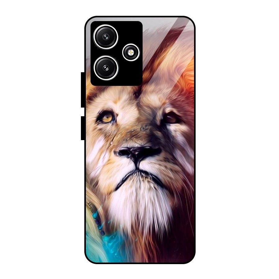 Royal Lion Glass Back Case for Redmi 12 5G