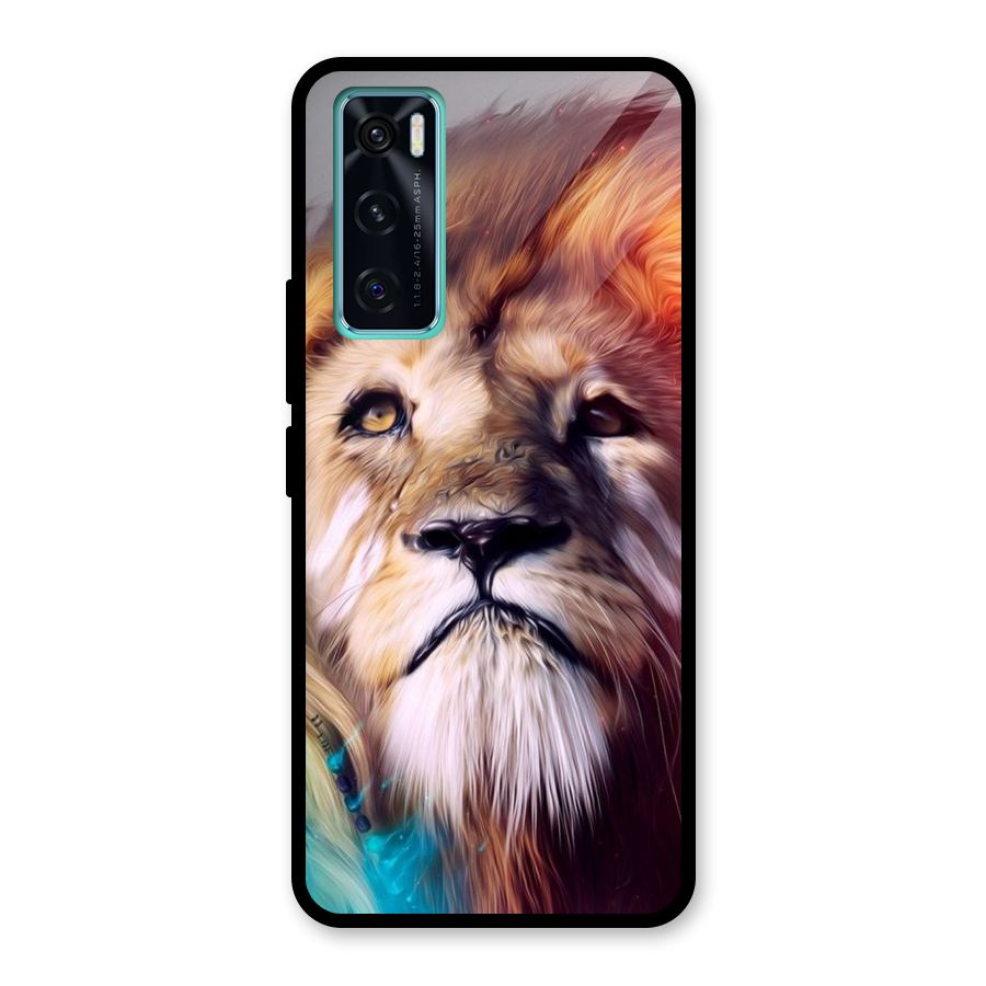 Royal Lion Glass Back Case for Vivo V20 SE