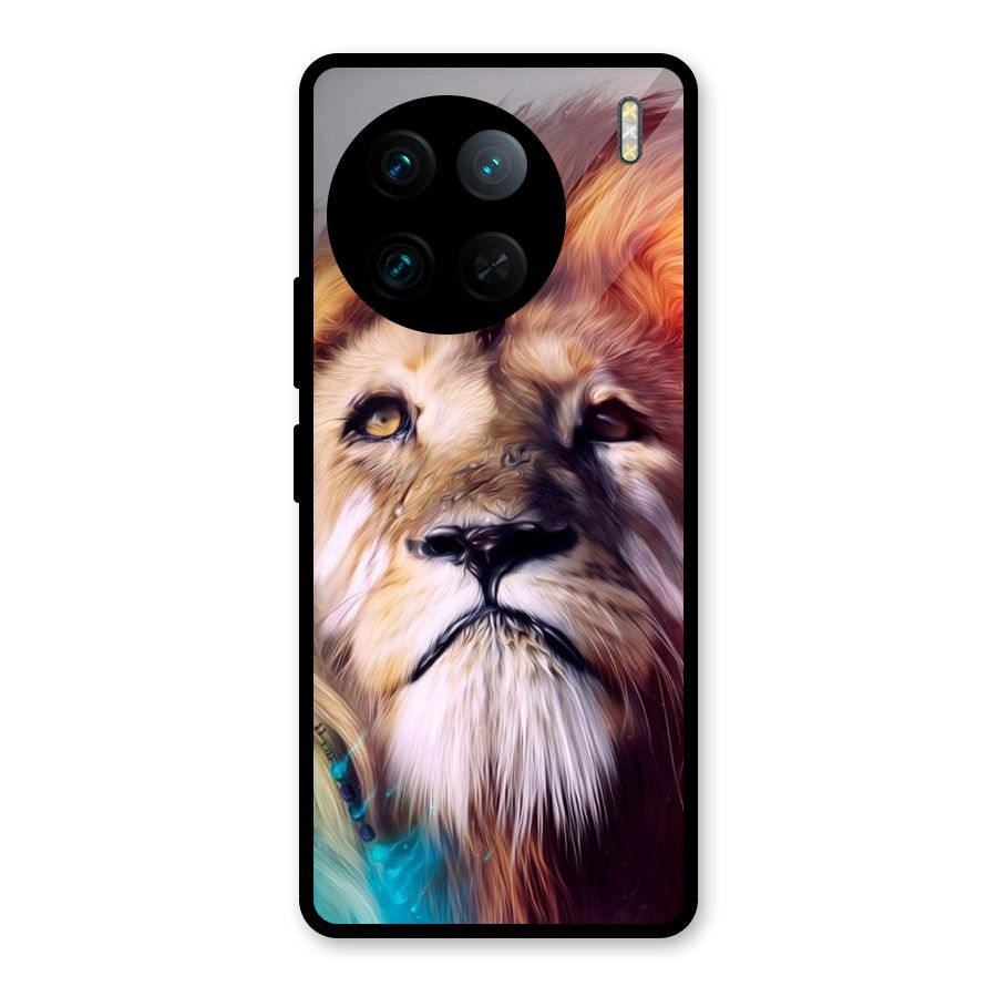 Royal Lion Glass Back Case for Vivo X90 Pro