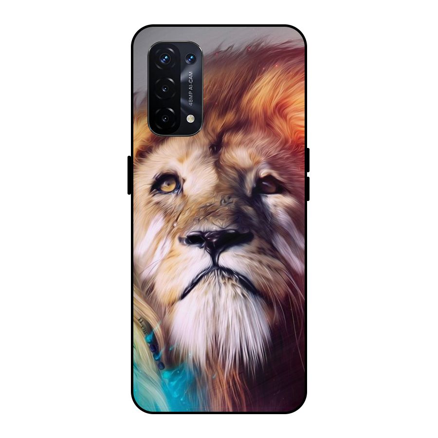Royal Lion Metal Back Case for Oppo A74 5G