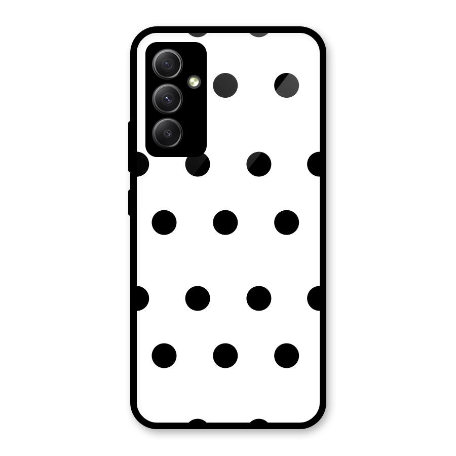 Royal Polka Dots Glass Back Case for Galaxy A34