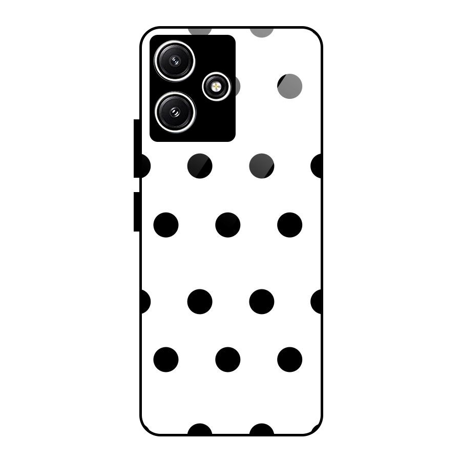 Royal Polka Dots Glass Back Case for Redmi 12 5G