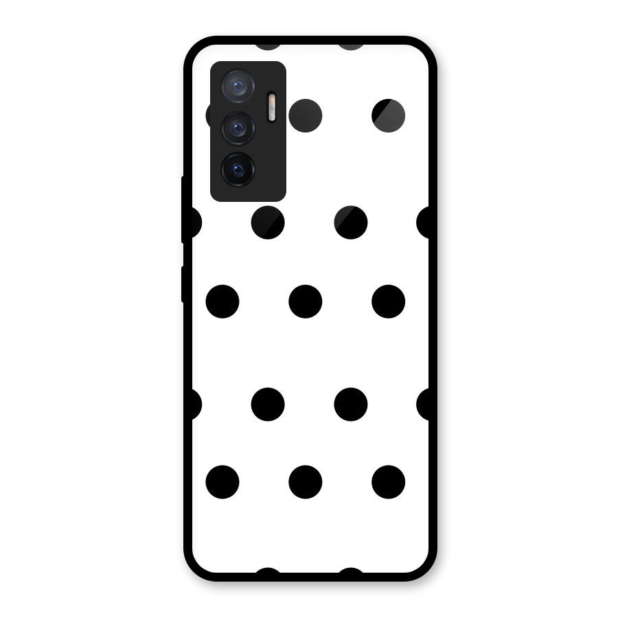 Royal Polka Dots Glass Back Case for Vivo V23e