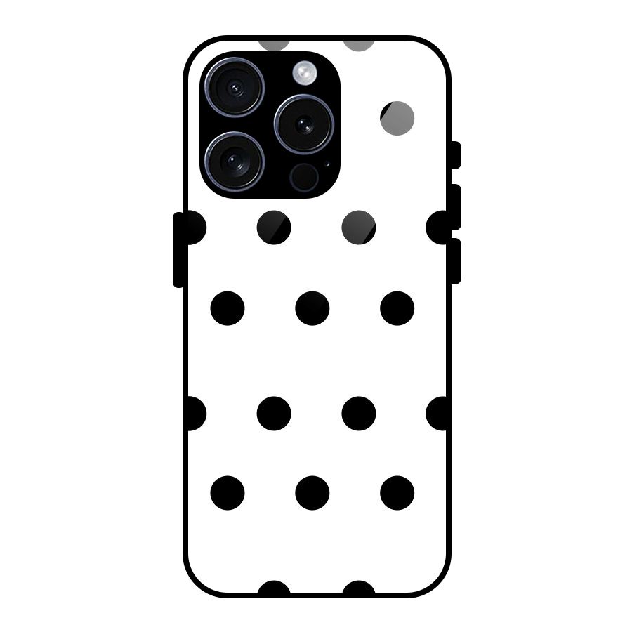Royal Polka Dots Glass Back Case for iPhone 15 Pro