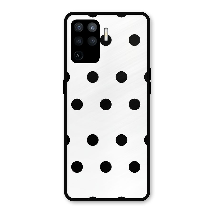 Royal Polka Dots Metal Back Case for Oppo F19 Pro