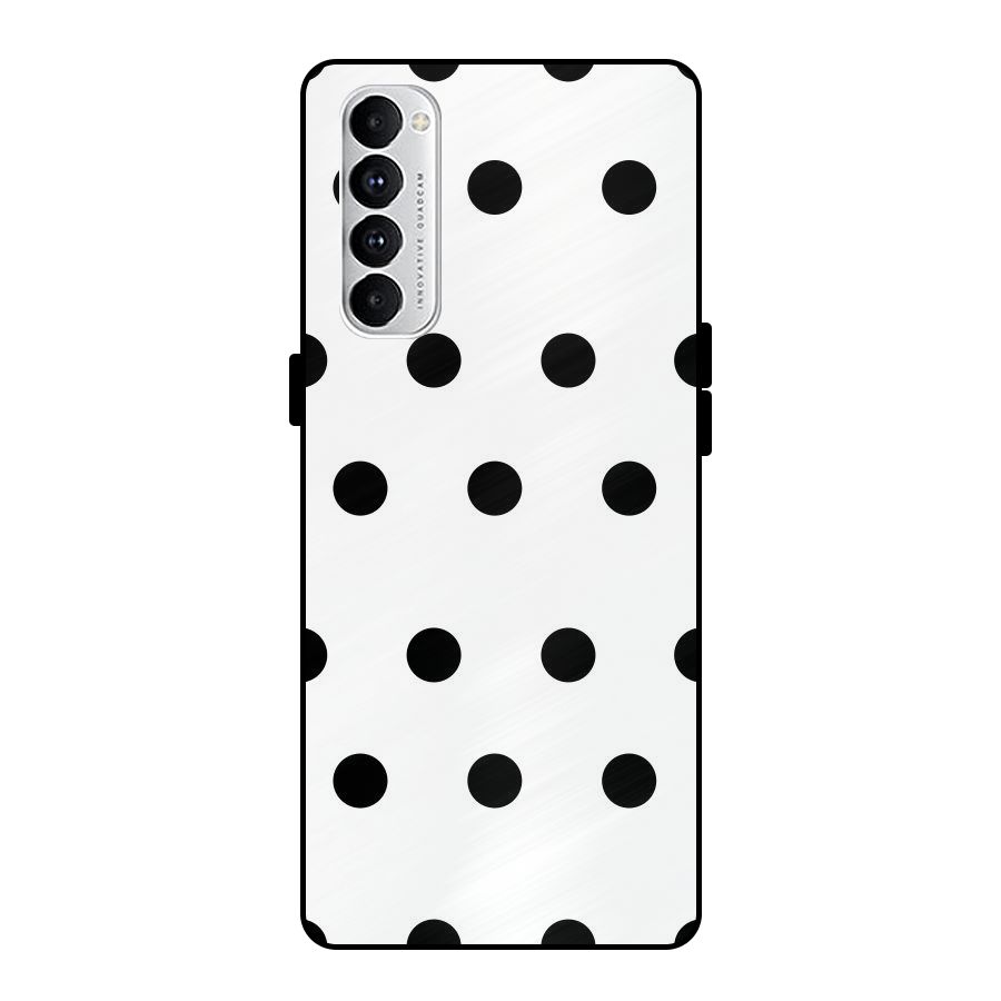 Royal Polka Dots Metal Back Case for Oppo Reno4 Pro
