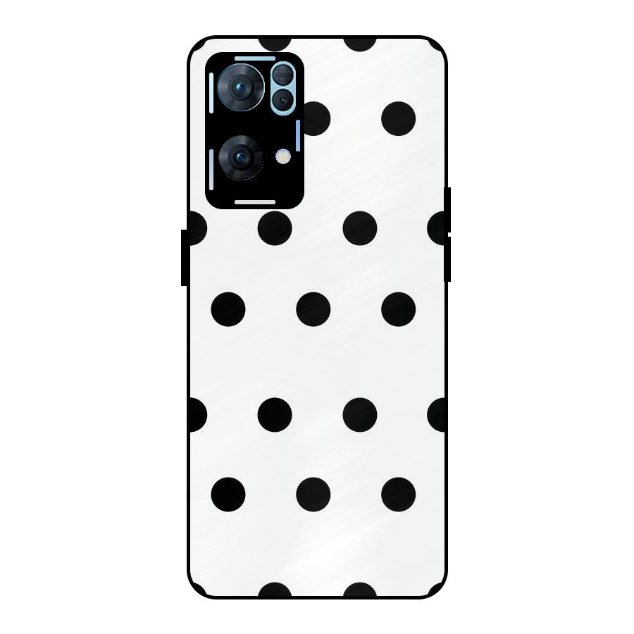 Royal Polka Dots Metal Back Case for Oppo Reno7 Pro 5G