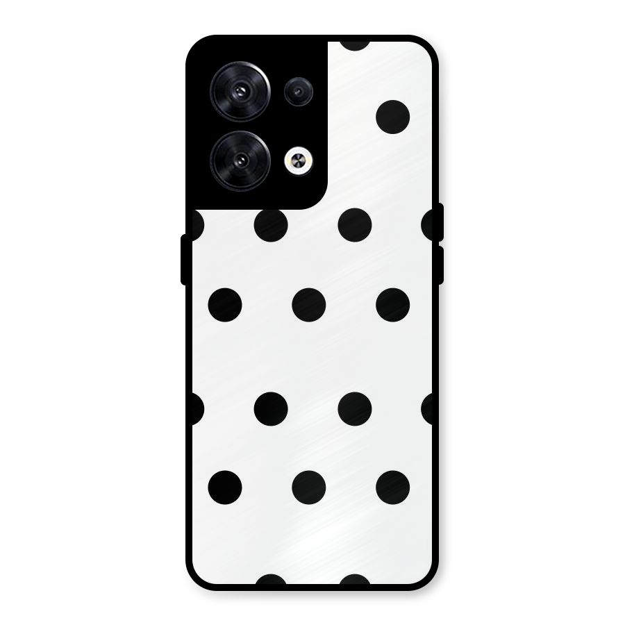 Royal Polka Dots Metal Back Case for Oppo Reno8 5G