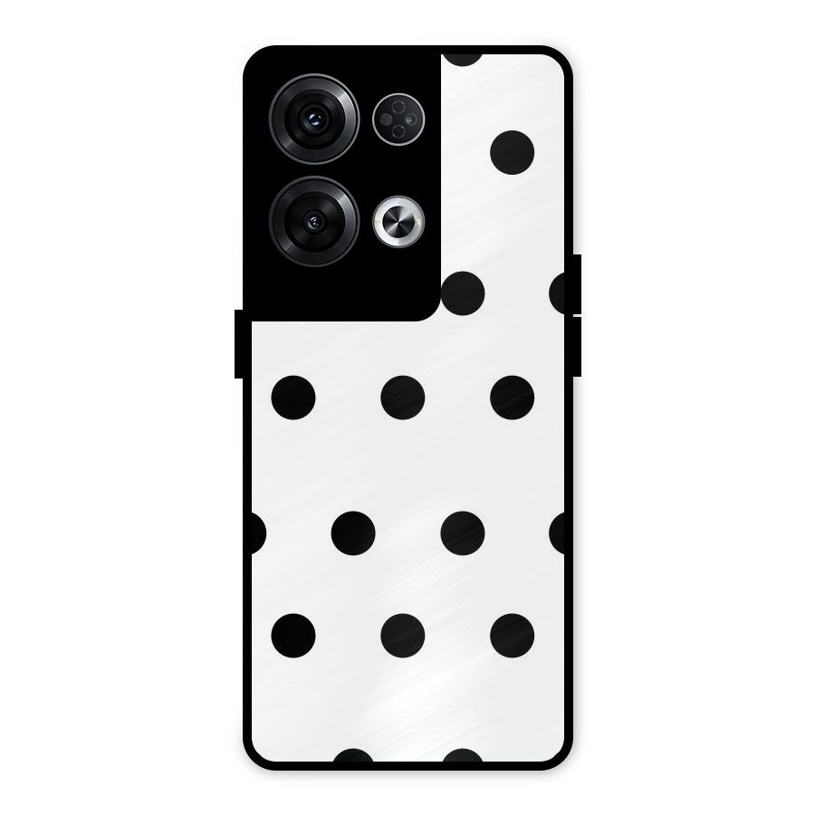 Royal Polka Dots Metal Back Case for Oppo Reno8 Pro 5G