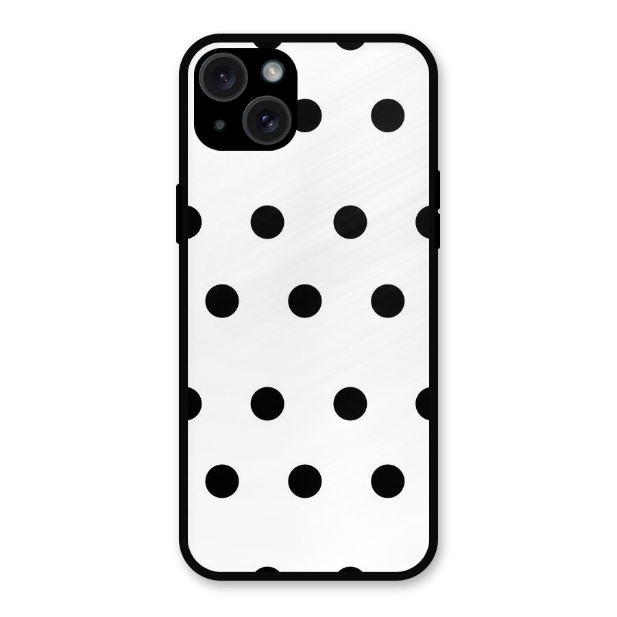 Royal Polka Dots Metal Back Case for iPhone 15 Plus