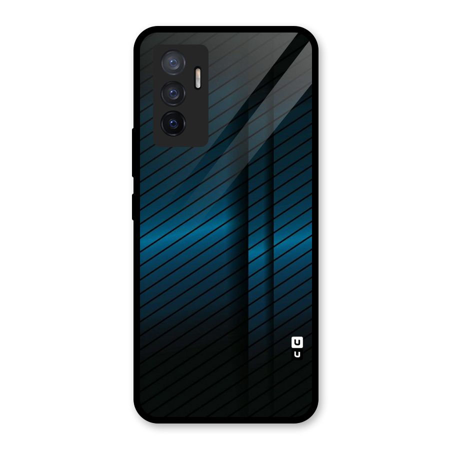 Royal Shade Blue Glass Back Case for Vivo V23e