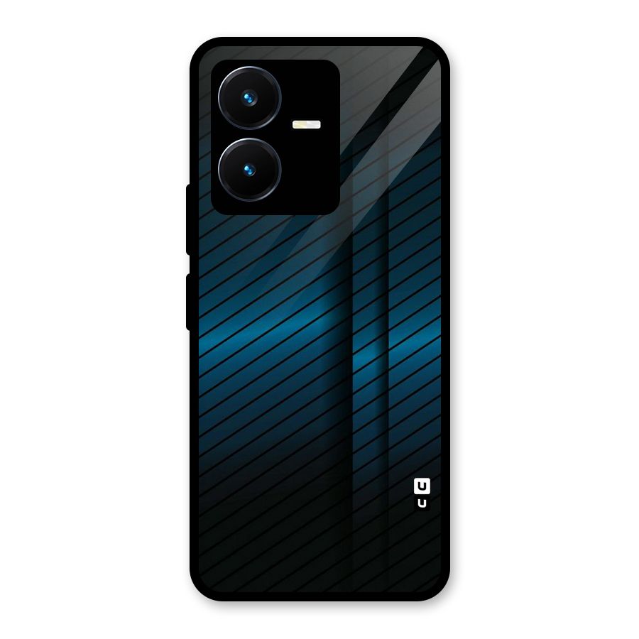 Royal Shade Blue Glass Back Case for Vivo Y22s
